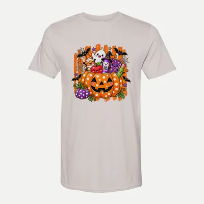 Halloween School Supplies Shirt in Ice Grey
