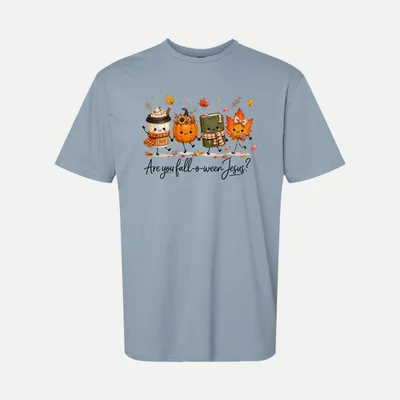 Are You Fall O Ween shirt in Stone Blue