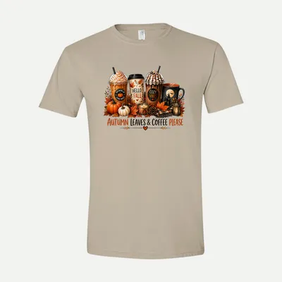 Autumn Leaves Coffee Please shirt in Sand