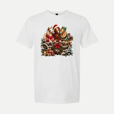 Horse Christmas Farm Design 2 shirt in White