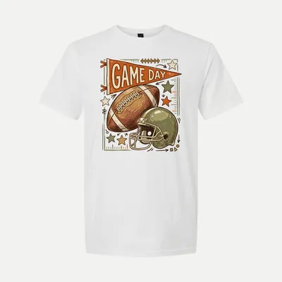 Game Day Football Helmet Sports shirt in White