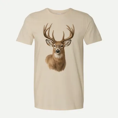 Point buck Deer Hunting Wildlife shirt in Natural