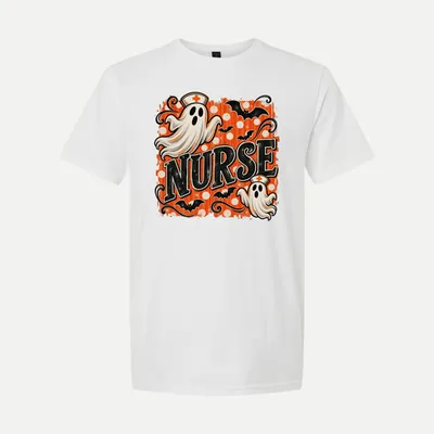 Halloween Nurse Ghost Shirt in White
