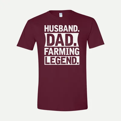Husband Dad Farming Legend 2 shirt in Maroon