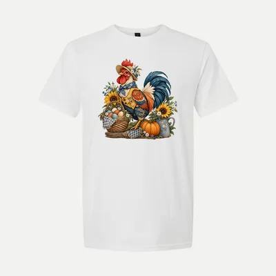 Whimsical Farm Rooster Clipart Rustic 10 shirt in White