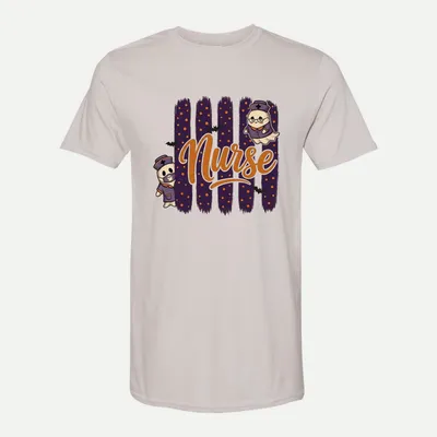 Cute Halloween Nurse Ghost shirt in Ice Grey