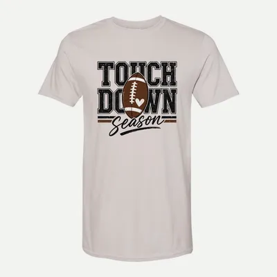 Touchdown Season Game Day Football 2 shirt in Ice Grey