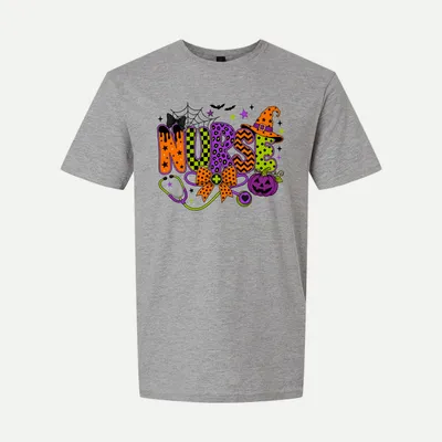 Spooky Halloween Nurse TShirt shirt in Sport Grey