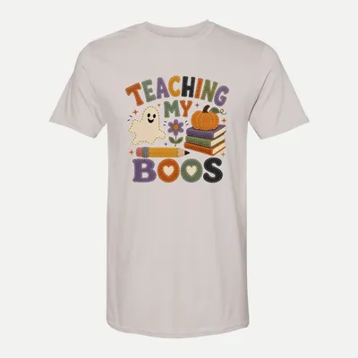 Teaching My Boos Halloween Teacher shirt in Ice Grey