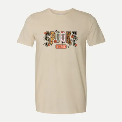 Halloween Nurse Retro Spooky shirt in Natural