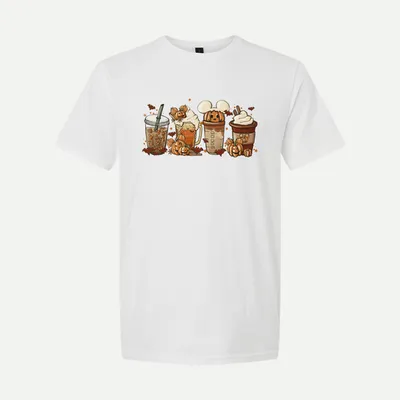 fall halloween pumpkin mouse ear coffee shirt in White