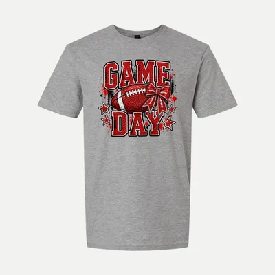 Glitter Football Game Day shirt in Sport Grey
