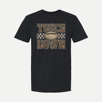 Camo Touchdown Football Game Day shirt in Black