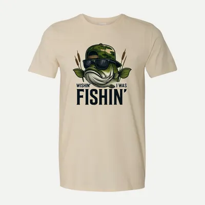Funny bass fishing Sublimation Design shirt in Natural