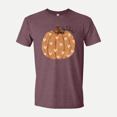 Preppy Boho Fall Pumpkin Clipart 1 shirt in Heather Maroon