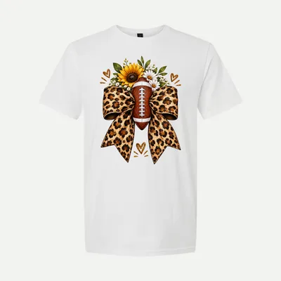 Football Leopard Bow Fall Sports Co Graphics shirt in White