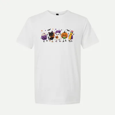 Cute Halloween School Friends shirt in White