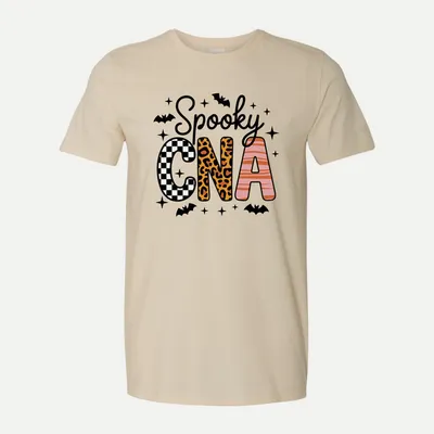 Retro Halloween Nurse T Shirt in Natural