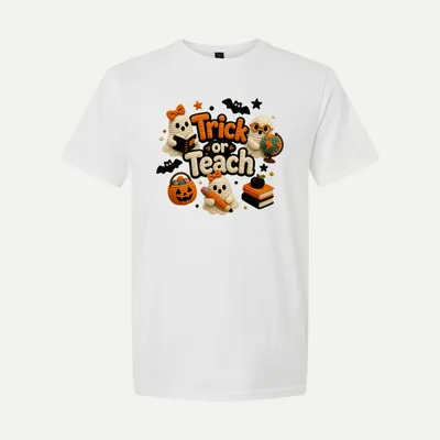 Trick Or Teach Halloween Teacher shirt in White