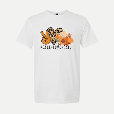 Peace Love Fall Pumpkin Spice 1 shirt in White
