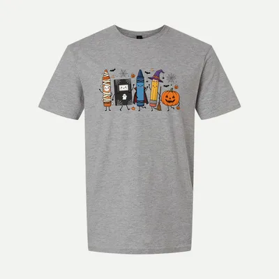 Halloween Teacher Doodle shirt in Sport Grey