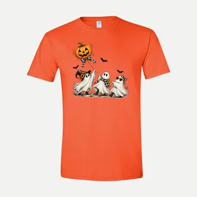 Ghost Family Halloween Pumpkin shirt in Orange
