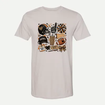 Football Mom Game Day Leopard shirt in Ice Grey