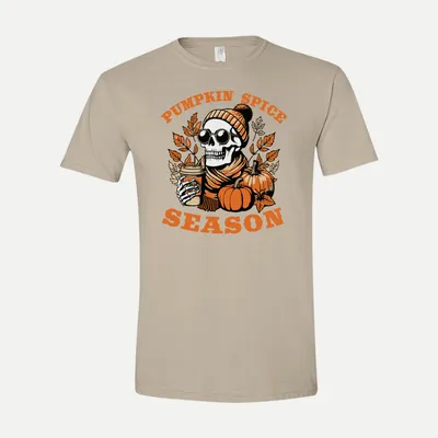 Pumpkin Spice Season Skeleton shirt in Sand
