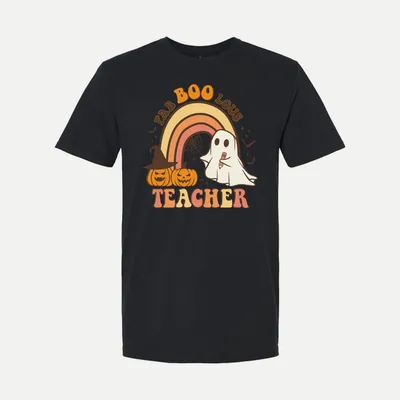 Halloween Teacher Fab Boo Lous Ghost Graphics 1 shirt in Black