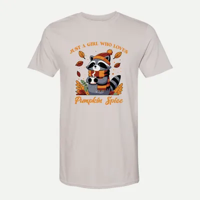 Just A Girl Loves Pumpkin shirt in Ice Grey