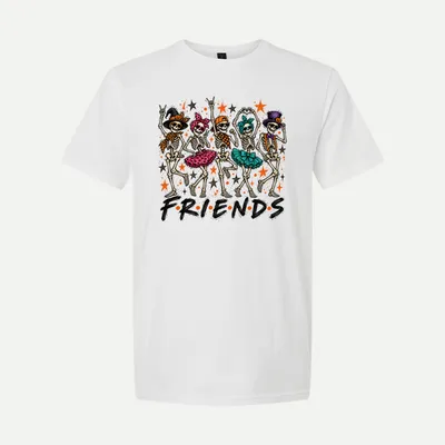 Retro Halloween Skeleton Friends shirt in White