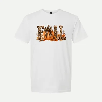Cute Autumn Leopard Print Fall shirt in White