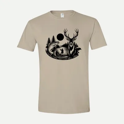 Deer hunting Fishing hunting 10 shirt in Sand