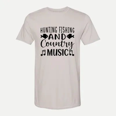Hunting fishing and country music 3 shirt in Ice Grey