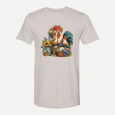 Whimsical Farm Rooster Clipart Rustic 1 shirt in Ice Grey