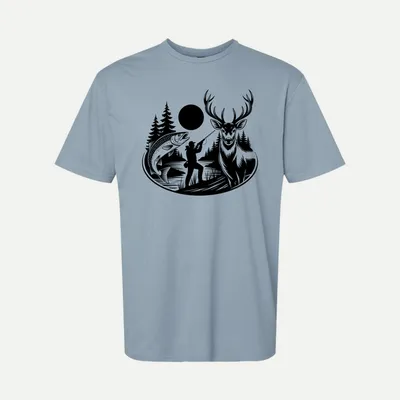 Deer hunting Fishing hunting 9 shirt in Stone Blue