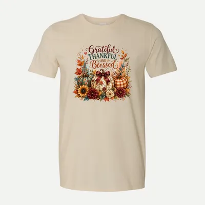 Grateful Thankful Blessed Fall shirt in Natural