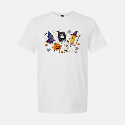 Halloween Teacher Pumpkin Ghost Pencil 3 shirt in White