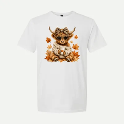 Cozy Fall Highland Cow Coffee shirt in White