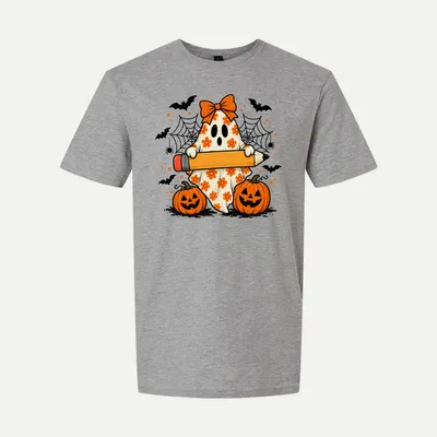 Floral Teacher Halloween shirt in Sport Grey