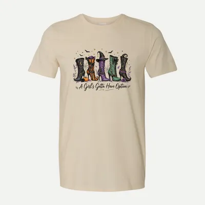 Halloween Witch Boots Collection shirt in Natural