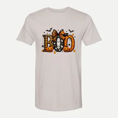 Cute Halloween Boo shirt in Ice Grey