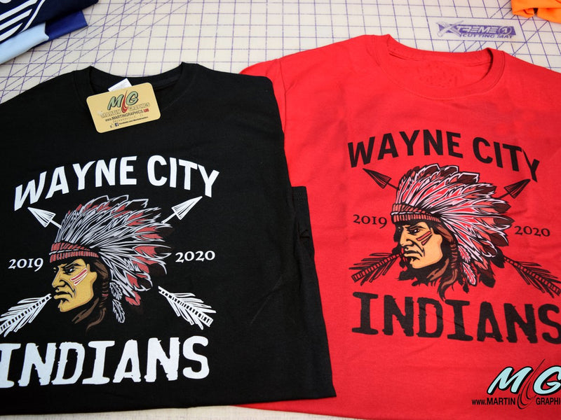 Wayne City Indians shirts printed by Martin Graphics
