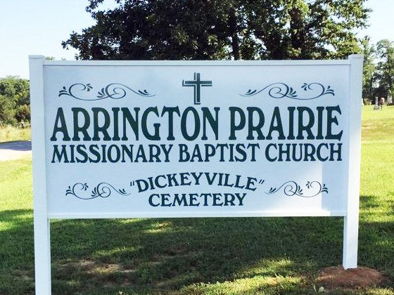 Arrington Prairie Missionary Baptist Church post and panel sign by Martin Graphics
