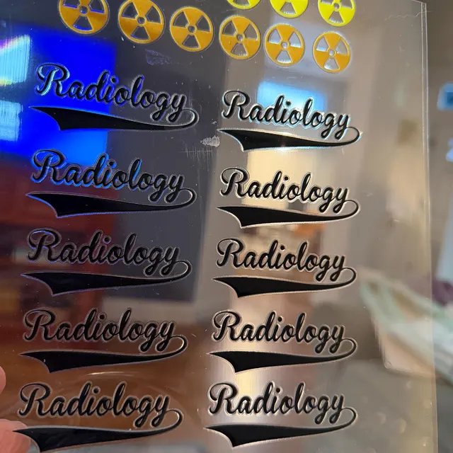 Radiology UV DTF decal sheet