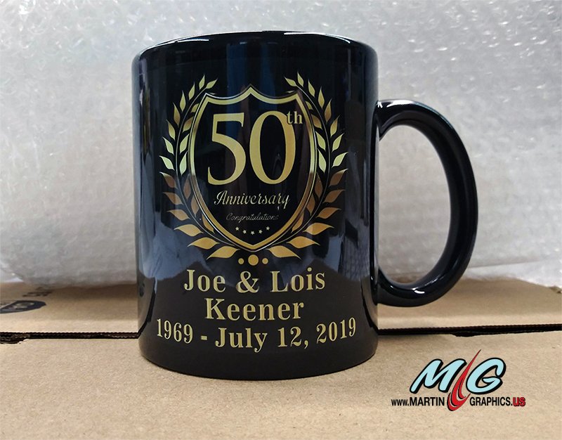 Custom 50th anniversary coffee mug
