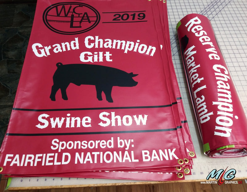 County fair livestock show banners