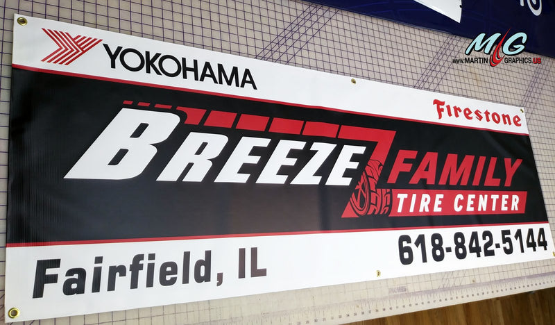 Tire center storefront sign