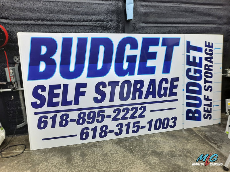 Budget Self Storage signs