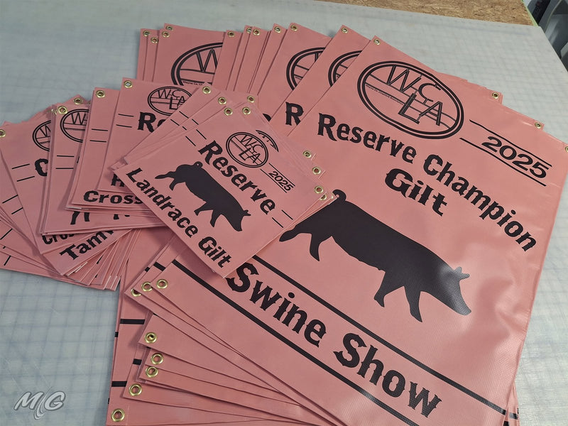 Swine show champion banners